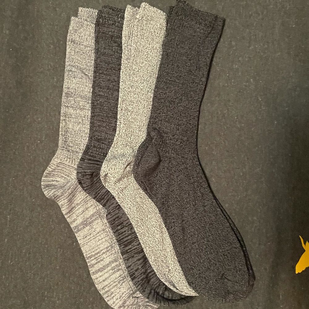 Black and Gray Loafer Socks  (4 pair) Really Soft!!